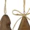 Tree and Star Wooden Christmas Ornaments - 5" - Brown - Set of 2